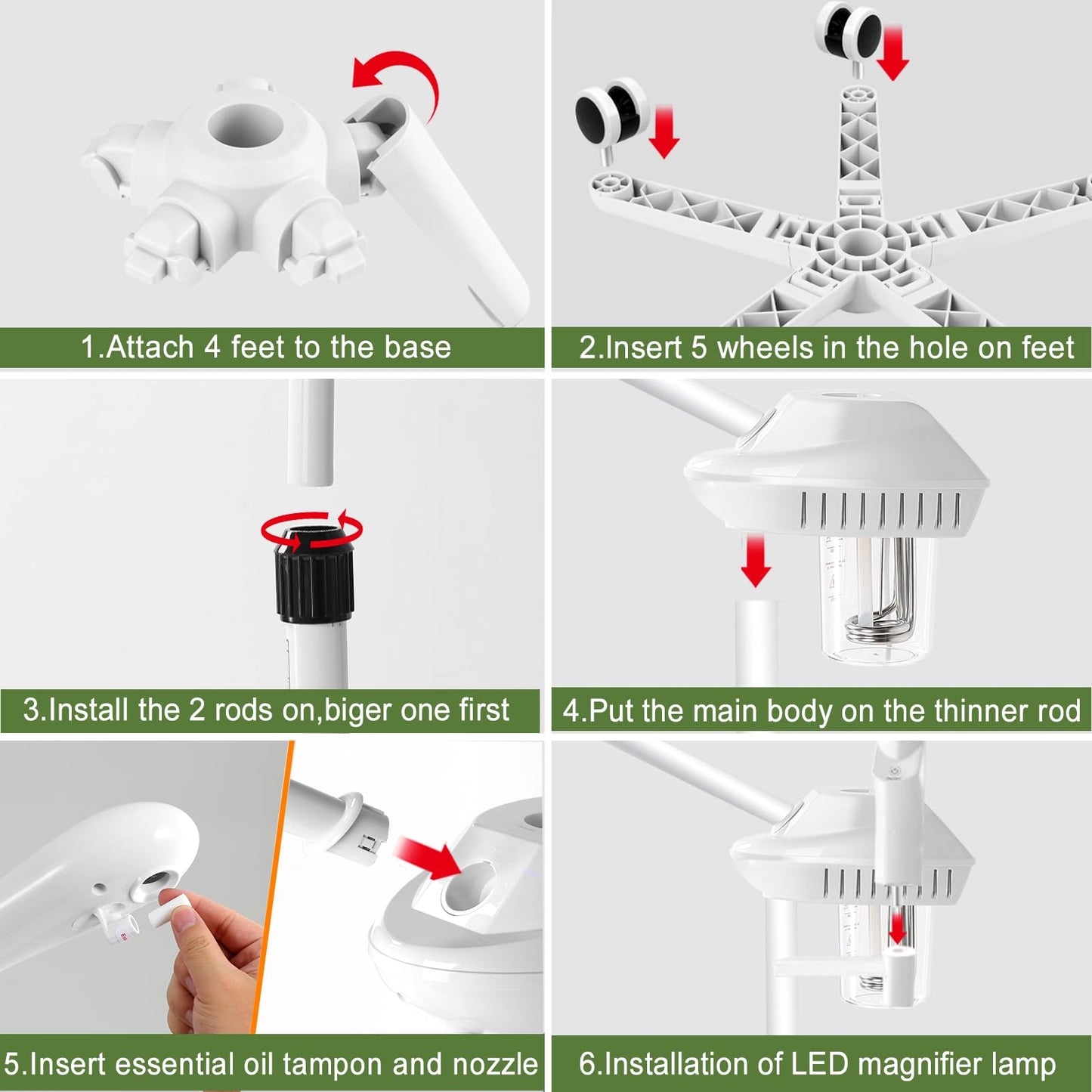 Professional Facial Steamer for Deep Hydration,2in1 Ozone Face Steamer with 5X Magnifying Lamp,Suitable for Home Use or Beauty Spa Deep Cleansing and Hydration