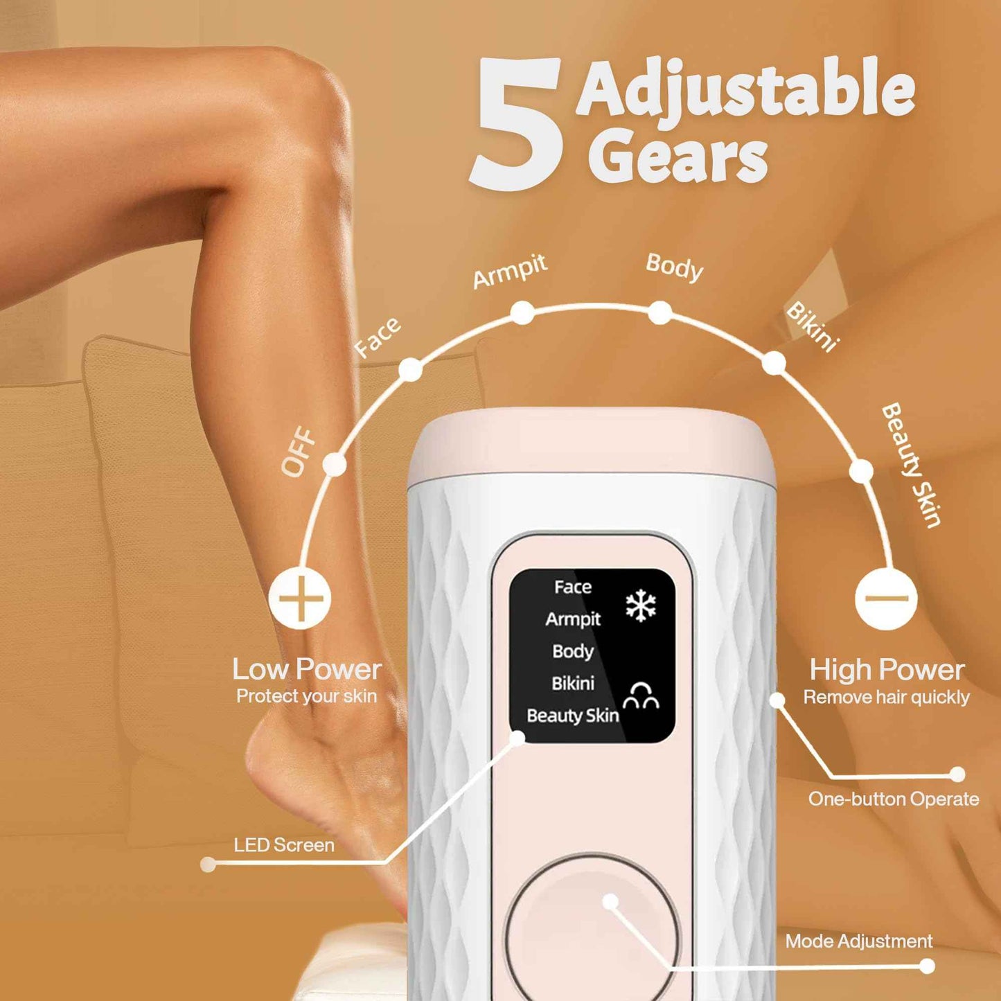 IPL Hair Removal Device, Laser Remover for Women & Men, at-Home Cooling Epilator with Quartz Tube, Hair Removal Machine for Yetiful Skin, Maquina Depilar (White)