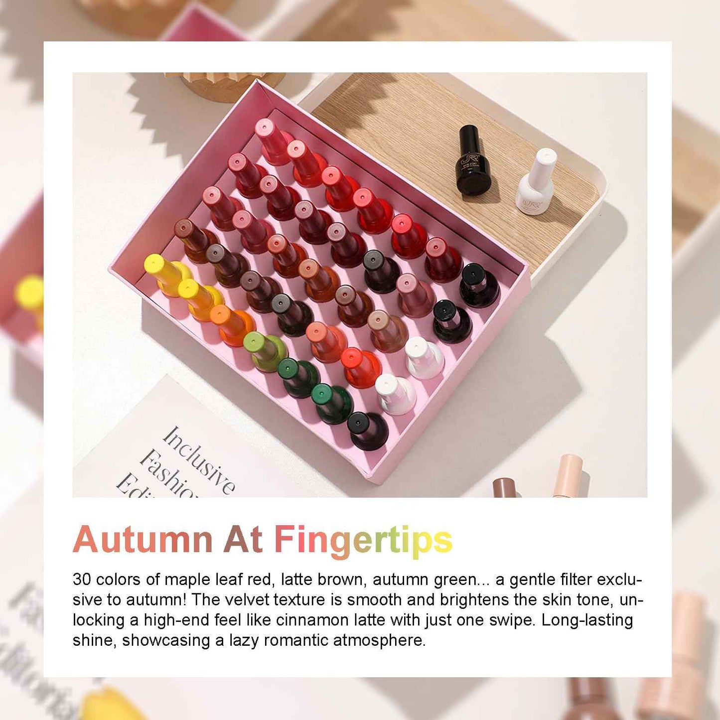 JR 35pcs 10ml Gel Nail Polish Dark series Yellow Green Black Red Nude Brown Gel Polish Set Base Top Matte Coat For Professional Nail Salon Gifts for Women C Set