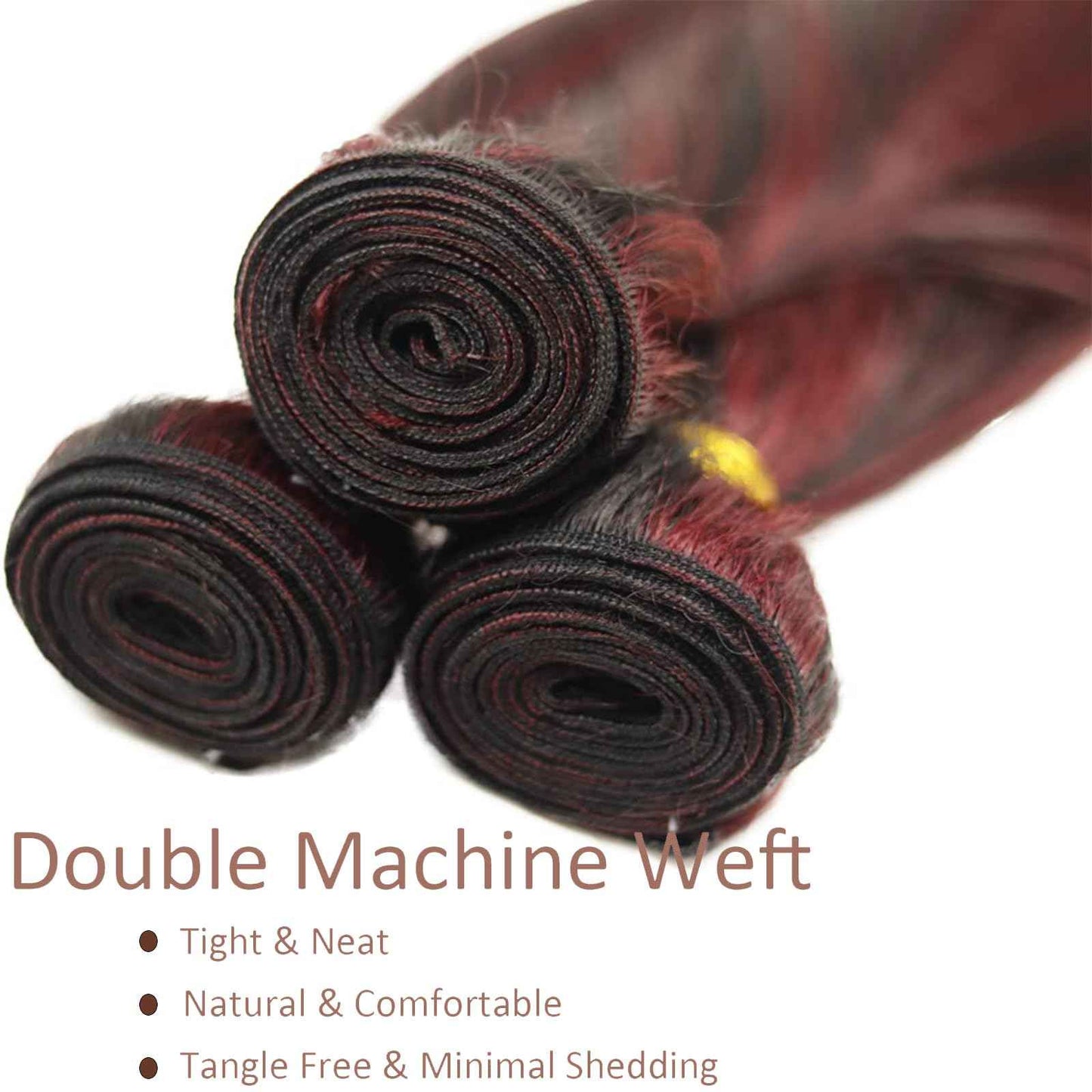 Habiliana Bundles Human Hair 26 28 30 Inch Straight Burgundy T1B/99J Human Hair Bundles 11A Unprocessed Brazilian Virgin Quick Weave Hair Extensions for Black Women