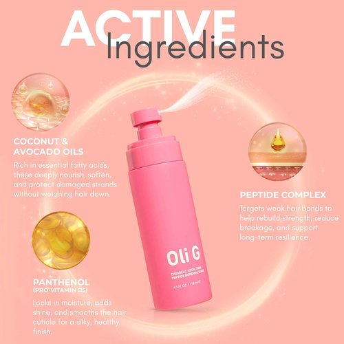 Oli G Chemical Addiction Peptide Bonding Spray 4oz / 118 ml – Bond-Repair Leave-In for Damaged & Color-Treated Hair – Peptide Complex + Amino Acids + Panthenol – Preps Hair for Chemical & Heat Styling