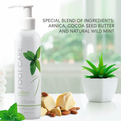 L’EUDINE Foot Lotion – Pack of 6 - Foot Care Cream with Arnica, Cocoa Seed Butter, Vegetable Glycerin, Mint – Foot Lotion for Dry Cracked Feet and Calluses – Refreshing and Moisturizing Foot Cream