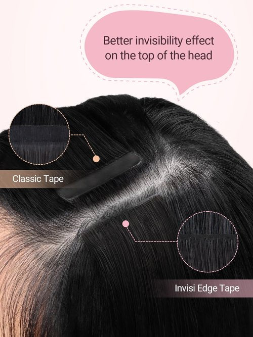 MAXITA Invisi Edge Tape in Hair Extensions Human Hair,Light Blonde Highlighted Golden Blonde Remy Human Hair,20pcs 16 Inch 50g Seamless Injected Tape in Extensions