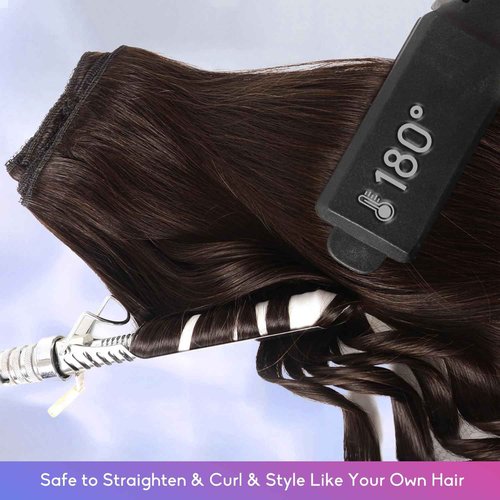 ZNXDJXE Dark Brown Clip in Hair Extensions Real Human Hair Invisible Seamless Remy Human Hair Clip in Extensions for Women 24 Inch 120g, 8pcs Per Set with Double Weft