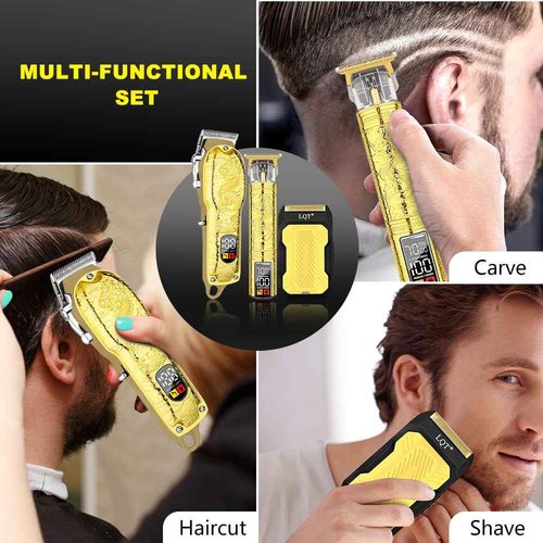 LQT Professional Hair Clippers for Men,3 In1 Cordless Beard Trimmer Electric Shavers,T-Blade Barber and Set,Electric Cut Machines,Men’S Grooming Kit Gifts,for Home,