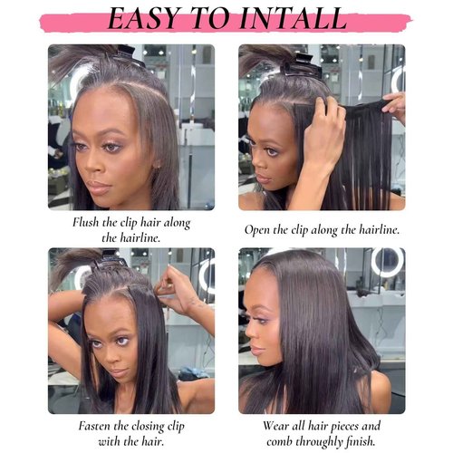 Clip in Hair Extensions Real Human Hair Clip-in Black Hair Extensions 3.9oz/110g Clip ins 100% Brazilian Remy Human Hair for Women Straight 8pcs with 18 Clips Double Weft (22 Inch #1 Jet Black)