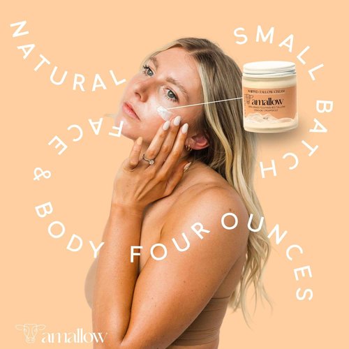 Amallow 100% Grass Fed Beef Tallow for Skin Care Scented Variety Bundle - Face + Body - Whipped Moisturizer - 100% Natural Lotion, 4 FL. oz.