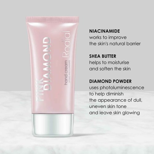 Rodial Diamond Touch Edit | Pink Diamond Hand Cream (1.69 fl.oz.) + Plumping Collagen Lip Oil (0.14 oz.) | Radiance-Boosting Kit for Hands and Lips Beauty Kit