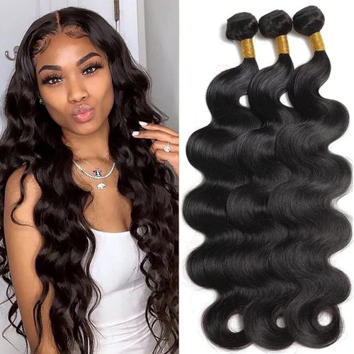 Human Hair Bundles Body Wave Bundles Human Hair 20 22 24 Inch 12A Grade 100% Unprocessed Brazilian Virgin Hair Body Wave 3 Bundles Human Hair Extensions for Black Women Natural Color