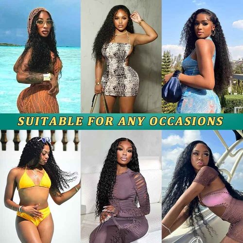 Sweetie 28 Inch Deep Wave Lace Front Wigs Human Hair 210% Density 13x4 HD Transparent Lace Frontal Wigs Deep Curly Human Hair Wig for Women 12A Deep Curly Wigs Human Hair Pre Plucked with Baby Hair