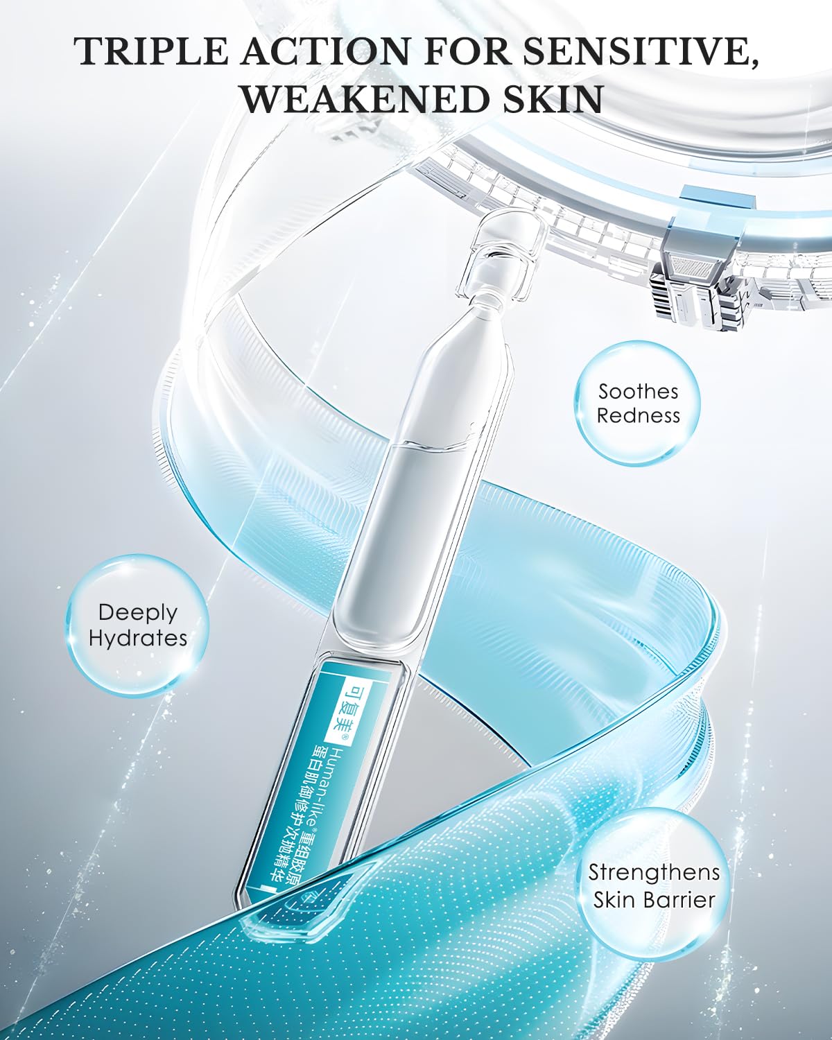 KOMFYMED Recombinant Collagen Restoration One-Day Serum – 4 Types of Collagen & Ectoin, Intensive Barrier Strengthening & Hydration, Single-Use Vials for All Skin Types (1.5ml / 0.05 fl.oz × 30)