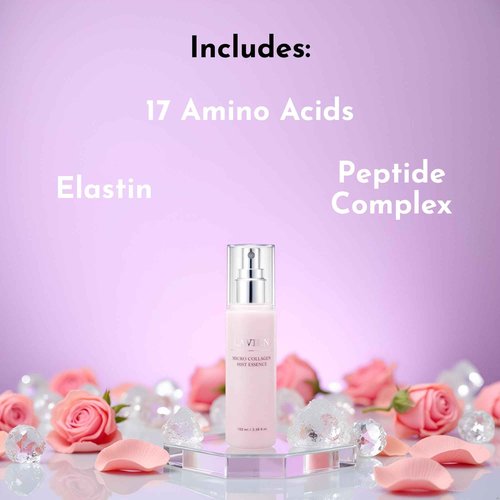 Lavien Micro Collagen Mist Essence - Hydrating Facial Spray, Redness and Smooth Skin - Suitable All Skin Types - 3.38 Fl Oz Bottle