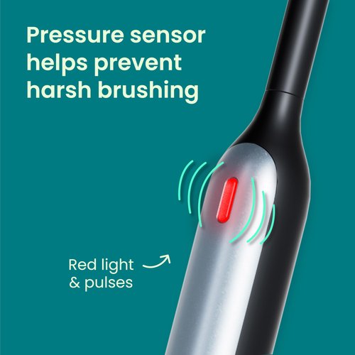 Quip Rev 360 Oscillating Rechargeable Electric Toothbrush with Replaceable Brush Head - Soft Bristles, Pressure Sensor, 3 Intensities, 30-Day Battery Life, Travel Case - Blue Stone