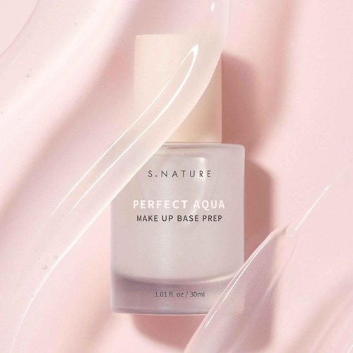 S.NATURE PERFECT AQUA MAKE UP BASE PREP 30MLㅣSerum Texture & Hydrating Face Primer, Korean Primer, Vegan, Skin Flawless and Glowing without Clogging Pores, 24 hours Long Lasting ㅣ1.01 Fl Oz