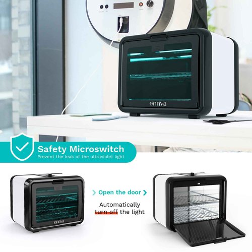 ENNVA UV Sanitizer Box Large - UV Light Sanitizer Box - Nail Tool Cleaning Machine - Ultraviolet Disinfection Cabinet for Phone, Toys, Nail Salon Tool - White