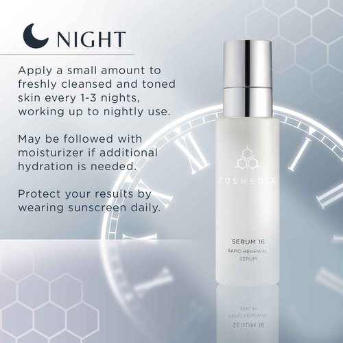 COSMEDIX - Serum 16 Rapid Renewal Serum - For All Skin Types - Boosting Skin's Natural Radiance - Smooths Lines and Wrinkles - Includes Vitamin E and Hydration Boost - Moisture-Rich