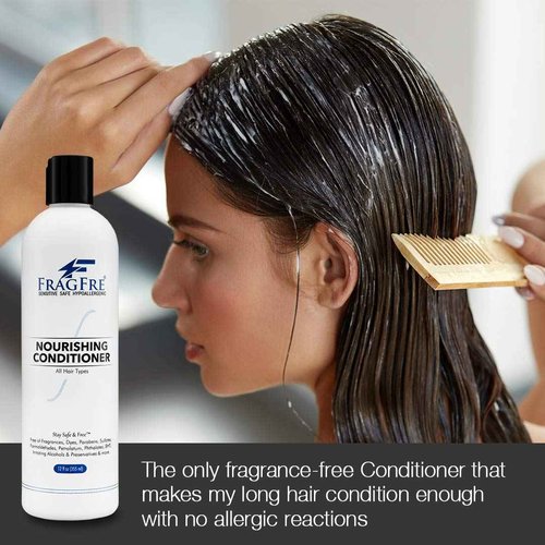 FRAGFRE Fragrance Free Conditioner 12 oz (3-Pack Gift Set) - Parabens Free Hypoallergenic - Hair Conditioner for Sensitive Skin - Deep Conditioning for Normal Treated and Fragile Hairs - Vegan GF/CF