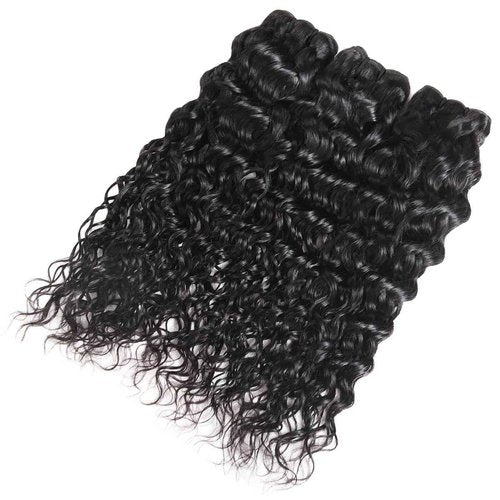 12 14 16 Inch Water Wave Human Hair Bundles 12A 100% Unprocessed Wet And Wavy Curly Bundles Human Hair 100% Unprocessed Curly Weave Bundle Natural Color