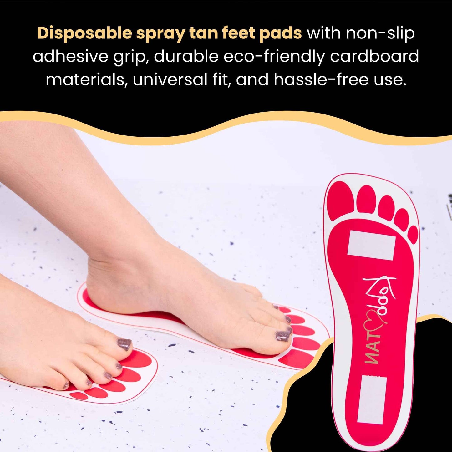 180 Pairs(360feets)Spray Tan Feet Pads Disposable & Economic Pink Feet pads for Spray tanning,Use in Tanning booth,Sunless Tanning at Home or Beauty Salon-Non Slip-Comfortable-Hygienic-Ultra Bronzing