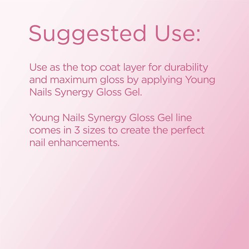 Young Nails Synergy Gel System, Clear Gloss Finishing Gel - Builder Gel Top Coat, Superior Adhesion & Strength, Hard Gel Top Coat - Gloss Top Coat, 60g