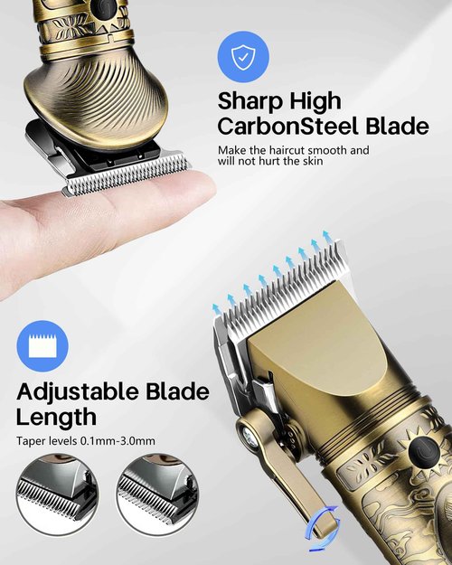 AMULISS Professional Hair Clippers for Men - Cordless Hair Clippers and Trimmers Set Barber Clippers Hair Cutting Kit Mens Beard Trimmer Nose Hair Trimmer Gift for Men