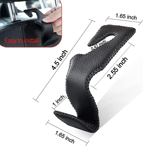 Car Hooks Universal Car Vehicle Back Seat Headrest Hanger Holder Hook Microfiber Leather & Stainless Steel for Bag Purse Cloth Drink Grocery (Green)