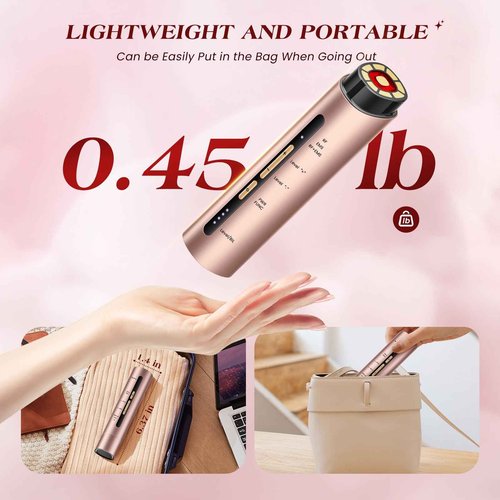 INTEO Microcurrent Facial Device, 3 Modes Red Light Therapy for Face and Neck, Skin Care Facial Massager Perfect Gifts for Women Men(Gold)
