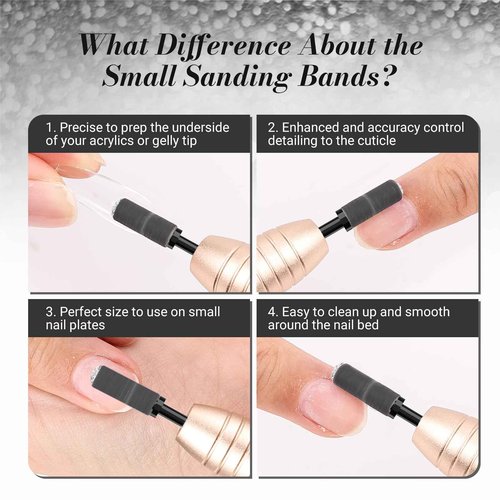 MelodySusie Professional Rechargeable 30000 RPM Nail Drill with 50Pcs Small Sanding Bands