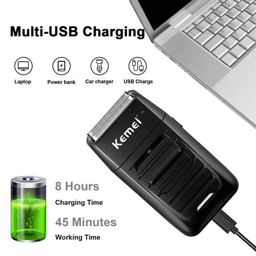 KEMEI Professional Hair Clippers for Men, Hair Trimmer and Foil Shaver Set, Cordless Barber Clippers, Zero Gapped Beard Trimmer, Rechargeable Fade Clipper Haircutting Kit, KM-2299, KM-2296, KM-1102