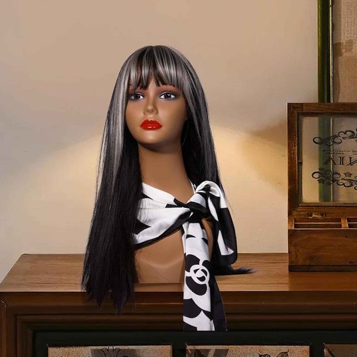 J&F CO. 4PCS Mannequin Heads for Wigs, 18" Lifelike Tan Plastic Manikin Display Heads for Sunglasses, Earrings, Jewelry Display, Beauty Accessories, PE-B