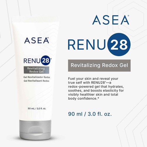 ASEA - RENU28 Redox Gel - Clean Beauty Skincare with Redox Molecules - Improves Elasticity, Smooths Fine Lines, Enhances Tone & Texture - 90 ml