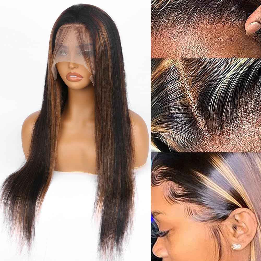IFTIME Highlight Ombre Lace Front Wig Human Hair 180 density 22 inch straight wigs human hair 13x4 lace front wigs human hair wigs for black women