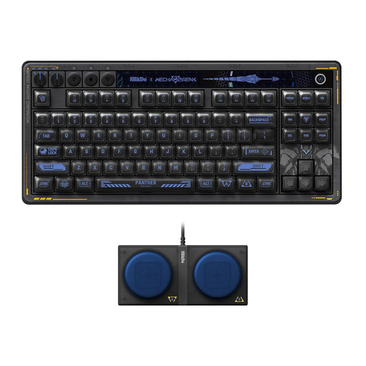 8BitDo Retro 87 Mechanical Keyboard with Hot-Swappable Kailh Switches, RGB Backlight, Programmable Buttons, Wireless 2.4G/Bluetooth/USB-C for Windows and Android - Mecha Break: Panther
