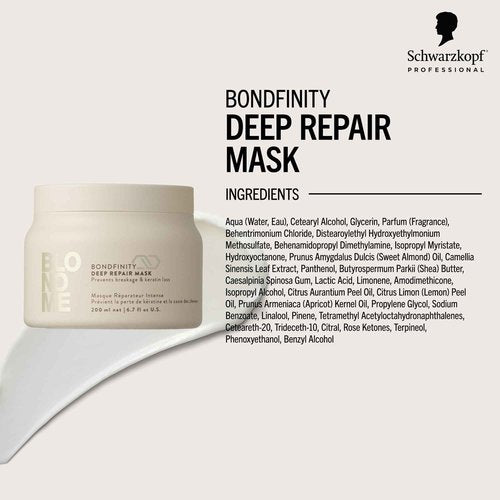 BlondMe Bondfinity Deep Repair Mask for Blonde Hair, 16.9 Fl Oz | Intensive Hair Treatment | Strengthens, Repairs, & Prevents Breakage|For Blonde, Lightened, & Grey Hair