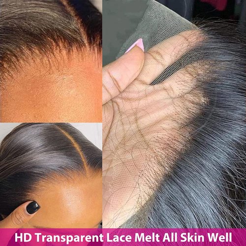 Pizazz Straight Bob Wig Human Hair 13x4 HD Transparent Lace Front Wigs Human Hair with Baby Hair 180 Density Glueless Wigs Human Hair Pre Plucked 10 inch