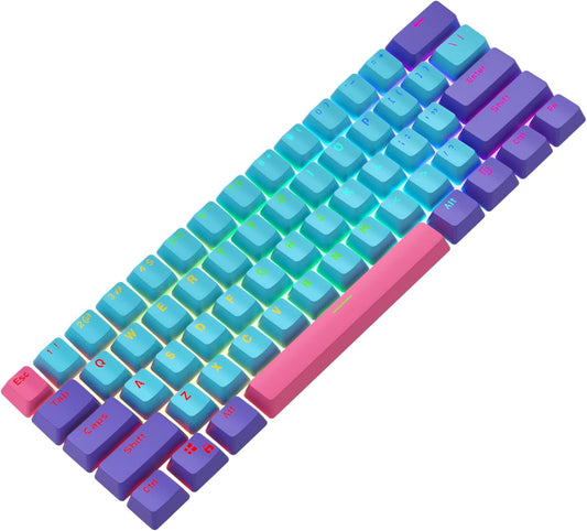 129 Keys PBT Keycaps Dye-Sublimation Keycap XDA Profile Custom Keycaps Anime Keycap Set for 60% 75% 100% MX Switches Mechanical Gaming Keyboard(Peach Cat)
