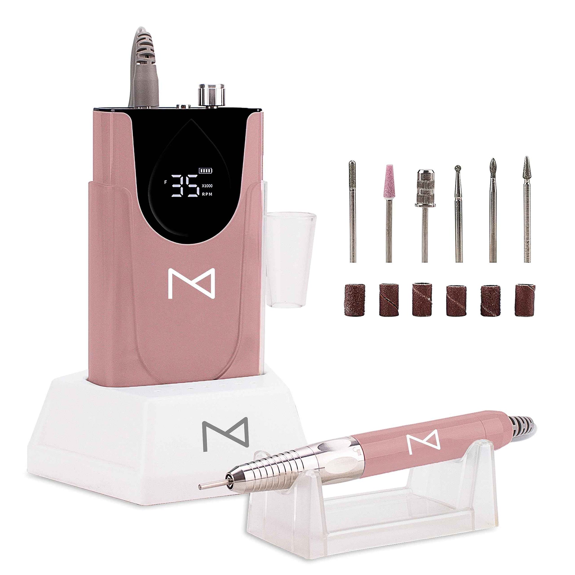M - Max Brushless Motor Nail Drill Handpiece Only - 35K RPM | Machine Not Included | Compatible with M Brushless Nail Drill System (Handpiece - Rose Gold)