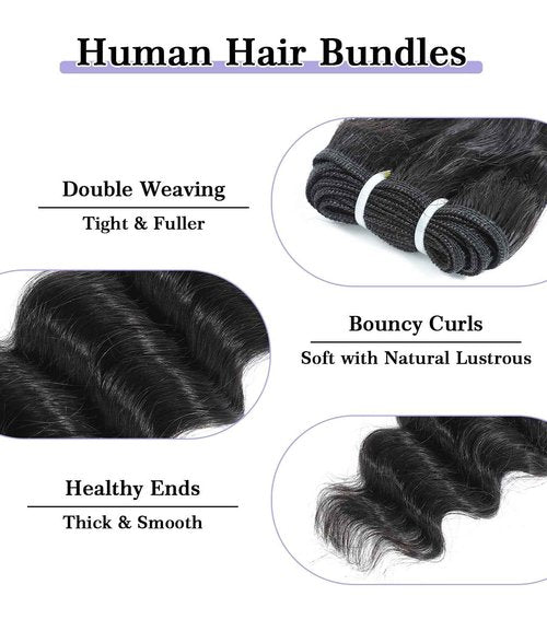 FASHION PLUS Raw Human Hair Bundles Loose Wave 22 Inch Loose Deep Wave Bundles Human Hair Real Raw Hair Thick and Soft, Triple Lifespan 1 Bundle