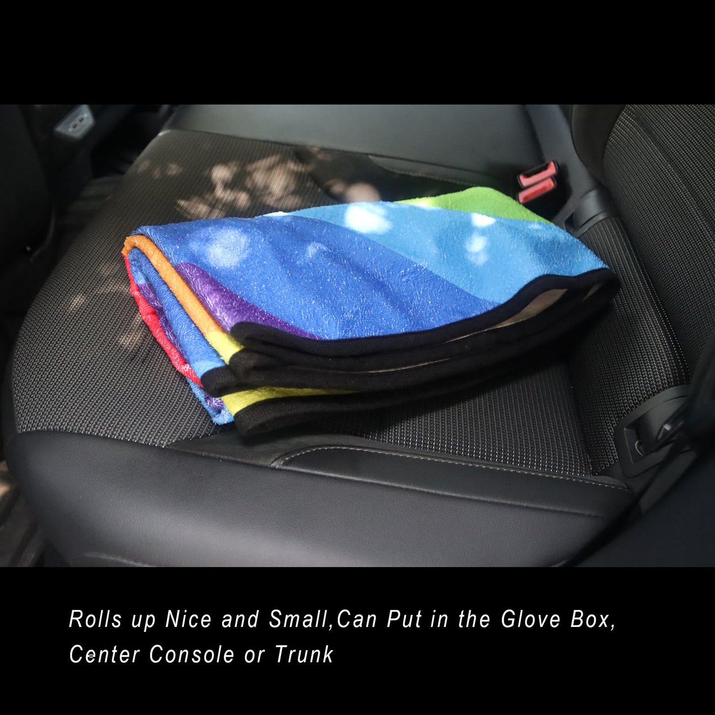 LoyaGour Car Seat Cover Protector Front Seats,for Gym Workout,Running,Swimming,Beach and Hiking,Waterproof Sweat Towel Bucket Seat Covers for Cars SUV Trucks (Rainbow, 1Pcs)