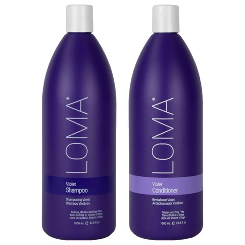 Loma Hair Care Violet Shampoo Violet Conditioner Duo, 33.8 Fl Oz each