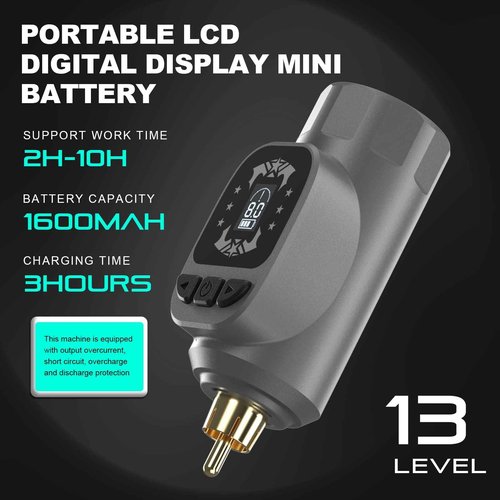 Wireless Tattoo Kit Tattoo Gun Rotary Tattoo Machine+ Tattoo Ink Set 1/2 oz (15ml) Tattoo Supply 14 Colors