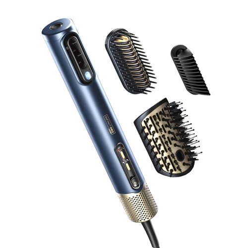 Infiniti PRO by CONAIR DigitalAIRE Hair Dryer Drying Wand, Straightener and Styler, Ionic All-in-One Digital Motor Blow Dryer, Includes 4 High-Performance Attachments, Dark Blue