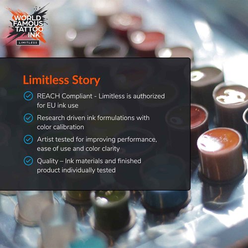World Famous Tattoo Ink Limitless - Straight White - Professional Tattoo Ink & Tattoo Supplies - Skin-Safe Permanent Tattooing in Bold Shades - Vegan & Non-Toxic (8 oz)