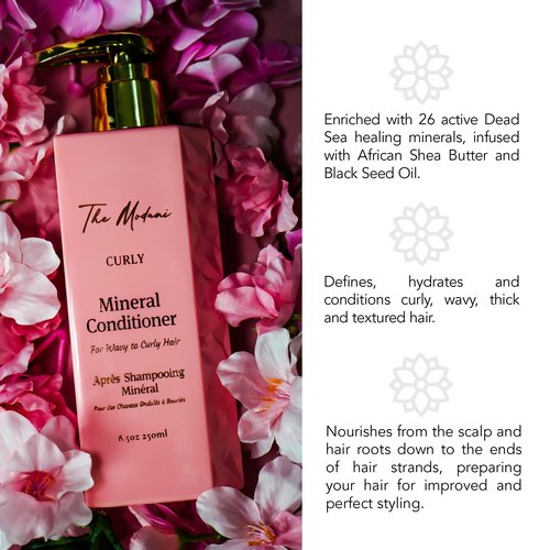 Curly Mineral Kit - Shampoo (8.5oz/250ml), Mineral mud (8.5oz/250ml) and Curly Mineral Curl Cream (8.5oz/250ml) Complete 3-step system for curly hair care