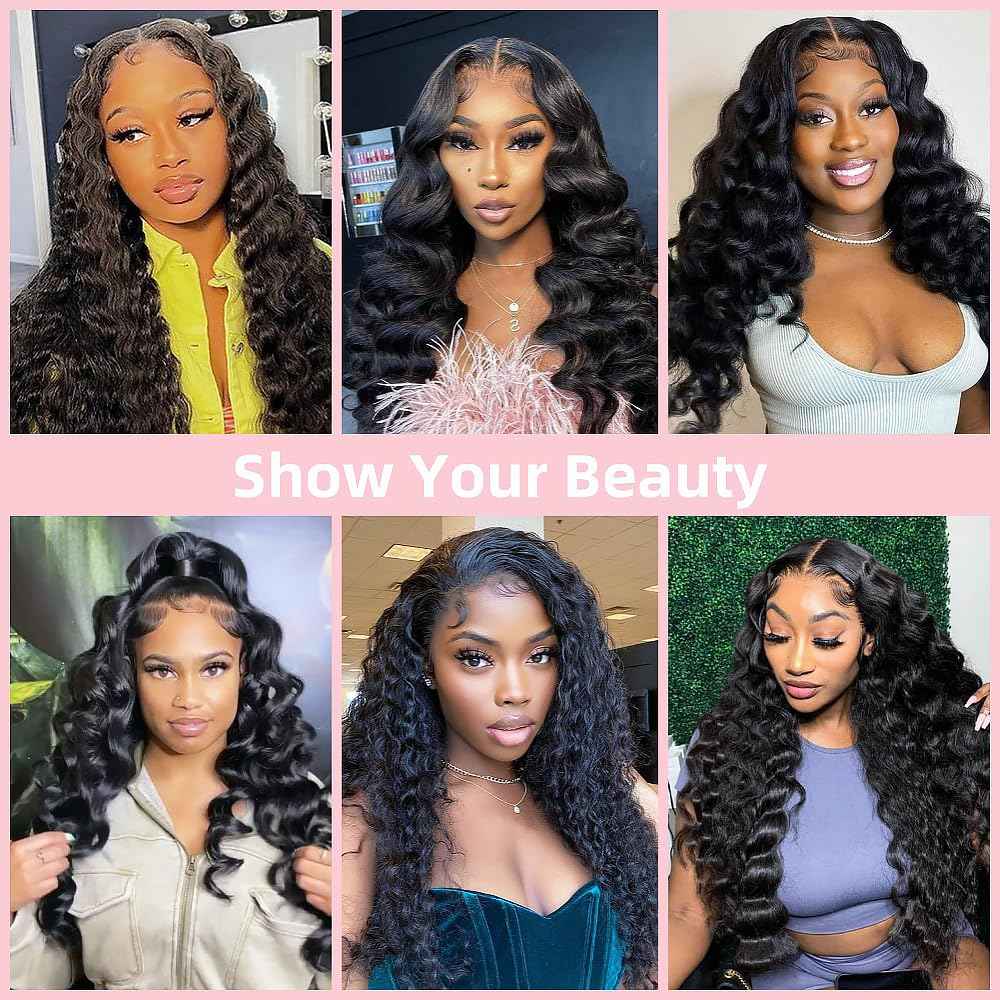 20 22 24 Inch Human Hair Bundles Loose Deep Wave 3 Bundles/Lot 12A Grade 100% Unprocessed Brazilian Virgin Hair Weave Bundles Double Weft For Black Women