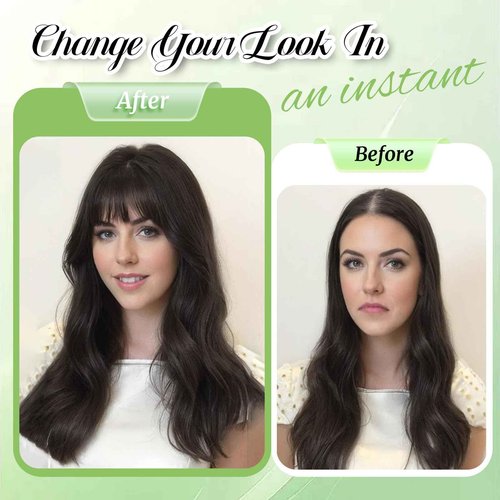 Black and Pretty Hair Toppers for Women Real Human Hair Toppers with Bangs Hairpieces for Women with Thinning Hair 360° Cover Pieces 3 * 4.5 Swiss Base Hairpieces 10Inch (4T427)