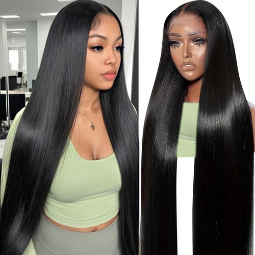13x6 Lace Front Wigs Human Hair 220 Density Straight HD Lace Frontal Wigs Human Hair Pre Plucked with Baby Hair Glueless Wigs Brazilian Virgin Straight Wigs Human Hair for Women Natural Color 20 Inch