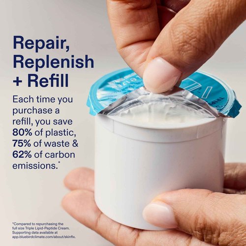 Skinfix Triple Lipid-Peptide Cream - 3.3 oz - Rich Face Moisturizer with Hyaluronic Acid - Hydrates & Restores Dry, Sensitive Skin - Non-Comedogenic, Fragrance Free, Vegan, Cruelty Free