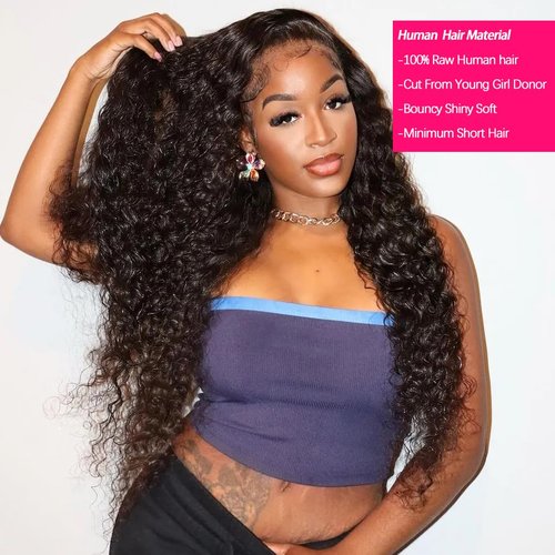 Human Hair Bundles Deep Wave 3 Bundles (16 18 20inches) 12A Grade Brazilian Virgin 100% Unprocessed Human Hair Deep Wavy Bundles Natural Black Weave Raw Hair