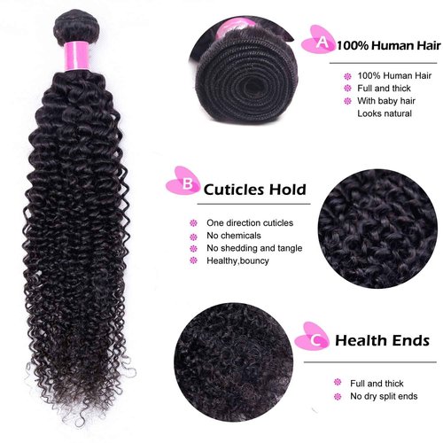 Brazilian Curly Human Hair Bundles with Closure 10A Kinky Curly Bundles and Closure Unprocessed Virgin 3 Bundles with 4x4 Lace Closure Kinky Curly Weave Human Hair Bundles(18 20 22+16) Natural Color
